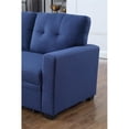 thumbnail image 4 of Pemberley Row Linen Blend Blue Sleeper Sectional Sofa L-Shaped Convertible 83" Unassembled, 4 of 7