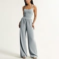 thumbnail image 2 of Byworldtasic No Boundaries Women's Cold Shoulder Jumpsuit Spaghetti Strap One Piece Outfit Wide Leg Baggy Leg Pants, 2 of 6