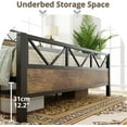 thumbnail image 6 of LIKIMIO Queen Bed Frame, Tall Industrial Headboard 51.2 ", Platform Bed Frame with Strong Metal Support, Solid and Stable, Noise Free, No Box Spring Needed, Easy Assembly, Vintage Brown, 6 of 18