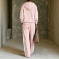 thumbnail image 4 of Szluipve 2 Piece Sets for Women Color Block 2 Piece Tracksuit Full Zip Drawstring Hoodie Side Stripe Elastic Waist Wide Leg Pants Set Casual Loose Matching Loungewear Outfit Pink XL, 4 of 4