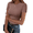 Brown, variant on Women Crewneck Slim Fitted Short Sleeve T Shirts Cute Stretchy Bodycon Basic Tee Tops