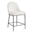 thumbnail image 4 of Lalia Modern Upholstered Curved Back Counter Height Bar Stool with Metal Frame, Gunmetal, 4 of 9