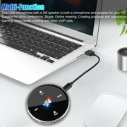 USB Conference Microphone with Speaker, Computer Speakers with microphone, Omnidirectional USB Speakerphone with Enhanced Voice