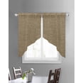 thumbnail image 3 of Vintage Brown Swag Valances for Windows, Farmhouse Retro Dark Solid Color Linen Texture Rod Pocket Sheer Valances for Windows, Swag Toppers Light Filtering for Kitchen Living Room 2 Panels 28''x36'', 3 of 6