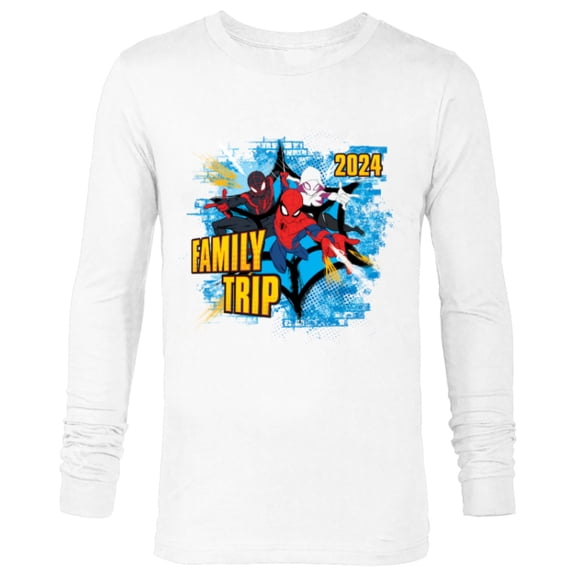 Marvel Spider-Man Miles Morales Spider-Gwen Family Trip 2024 - Long Sleeve T-Shirt for Men - Customized-White