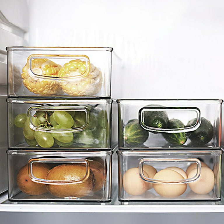Refrigerator Food Storage Bins, Storage Box,Food Containers with Lid for  Kitchen Fridge Cabinet Freezer Organizer( Food Not Included)