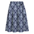 thumbnail image 4 of Jane Wardrobe Adjustable Side Tie Damask Print Flared Mini Apron Skirt Women Silky Satin Oktoberfest Bottom 1PC S-M-L, 4 of 4