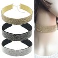 thumbnail image 2 of Ensemble de 3 Pcs Ras-de-Cou Mode Collier Ras-de-Cou en Strass Ras-de-Cou en Cristal pour Femmes, 2 of 10