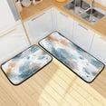 thumbnail image 7 of 2-Piece Kitchen Rugs Set Non-Slip Mats Carpet Floor for Kitchen, Bathroom (19.7"x27.6" & 19.7"x47.2") Watercolor Ink Splashes Pattern, 7 of 7