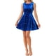 thumbnail image 1 of Vestido de terciopelo sin mangas de estrellas brillantes para mujeres Inspire Chic con estilo elegante para fiestas y ocasiones especiales M azul real, 1 of 6