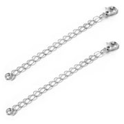 Silver Chain 3 Inch Extender for Necklace or Bracelet (2 Pcs)
