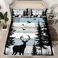 thumbnail image 2 of Homewish Jungle Animal Deer Twin Sheet Sets,Rustic Farmhouse Cabin Twin Fitted Sheet,Old Barn Door Flat Sheet For Boys Teens,Microfiber Bedroom Decor,3 Pieces, 2 of 7