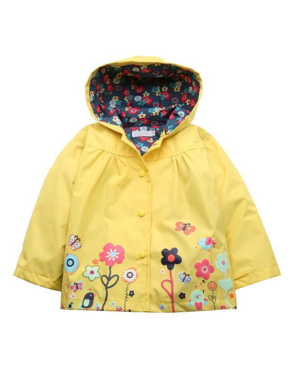 Arshiner Kids Girls Flowers Hooded Waterproof Windproof Raincoat Hooded ...