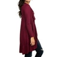thumbnail image 3 of Women Ruffle Open Front Solid Color Long Sleeve Cardigan Top, 3 of 7