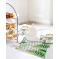 thumbnail image 4 of Spring Leaves Kitchen Dish Towels for Drying Dishes Set of 4, Pastoral Garden Botanical Gray Plaid Waffle Weave Microfiber Hand Tea Bathroom Towels Quick Dry & Absorbent Towel 12x12, 4 of 7