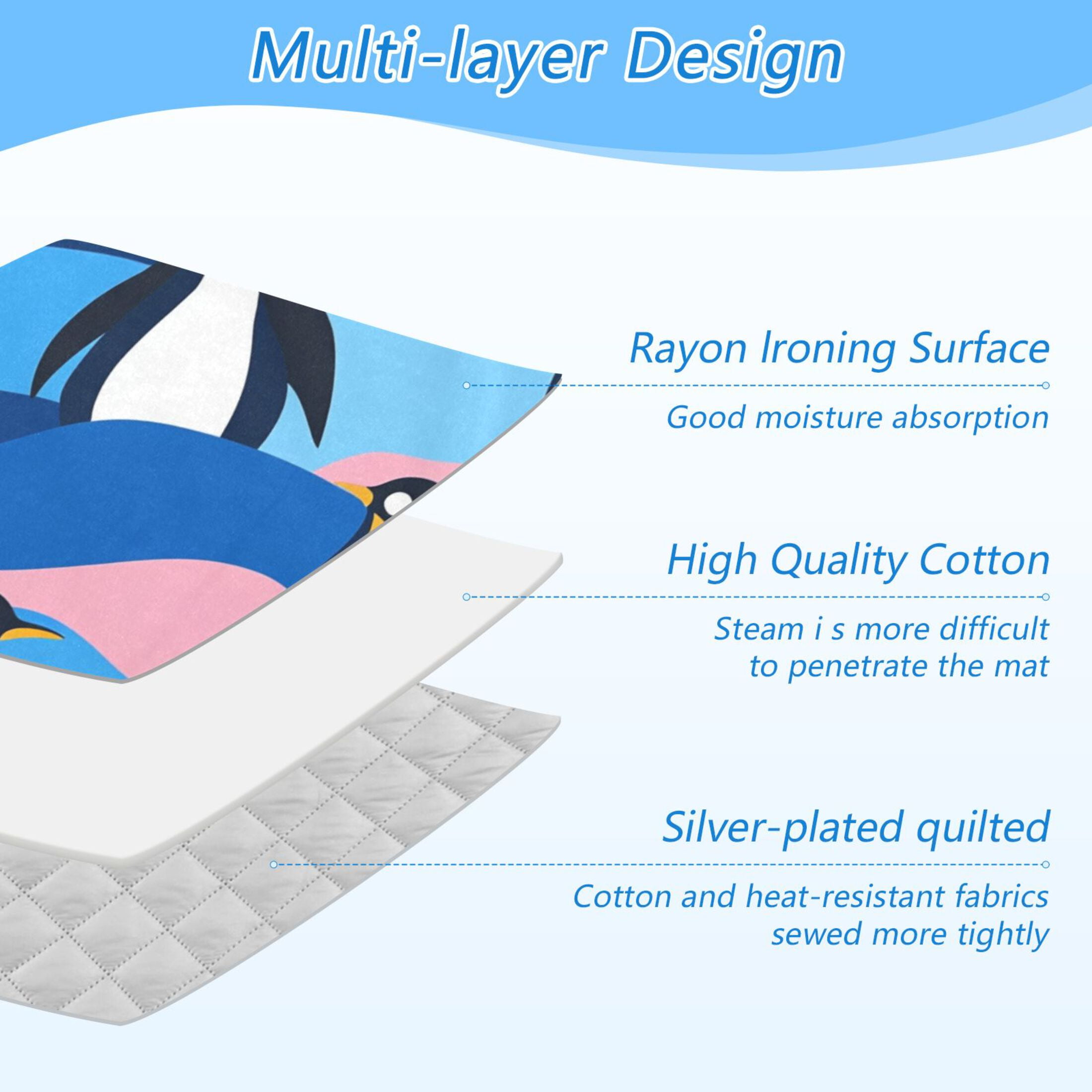Playful Penguin Art Ironing Mat Blanket for Table Top Travel Portable Ironing Board Pad 47.2x27.6 Inch