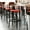 Walnut Wood Back/Red Vinyl Seat, variant on Flash Furniture Wright Transitional Vinyl and Steel Boomerang Back Commercial Barstool Black