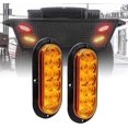 thumbnail image 1 of Kit de luces traseras LED ovaladas ámbar de 6 pulgadas para remolque [dot fmvss 108] [sae i6p] [montaje en superficie] [ip67 resistente al agua] [señal de estacionamiento y giro] 2 piezas, 1 of 4