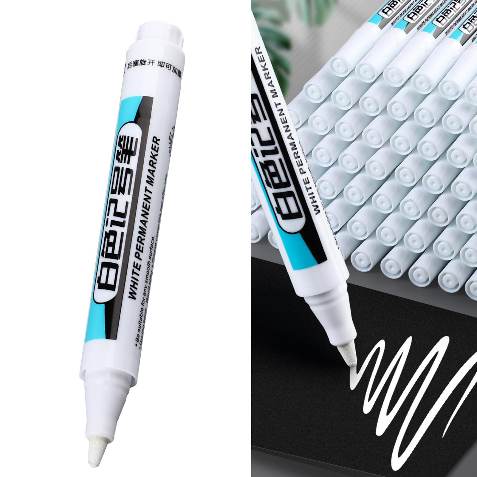 Permanent White Markers Paint Pen Wall Bathroom Fabric Rock Painting Foam  Drawing Water Resistant Metal Hardware Furniture Glass Marker Pen 2.5mm