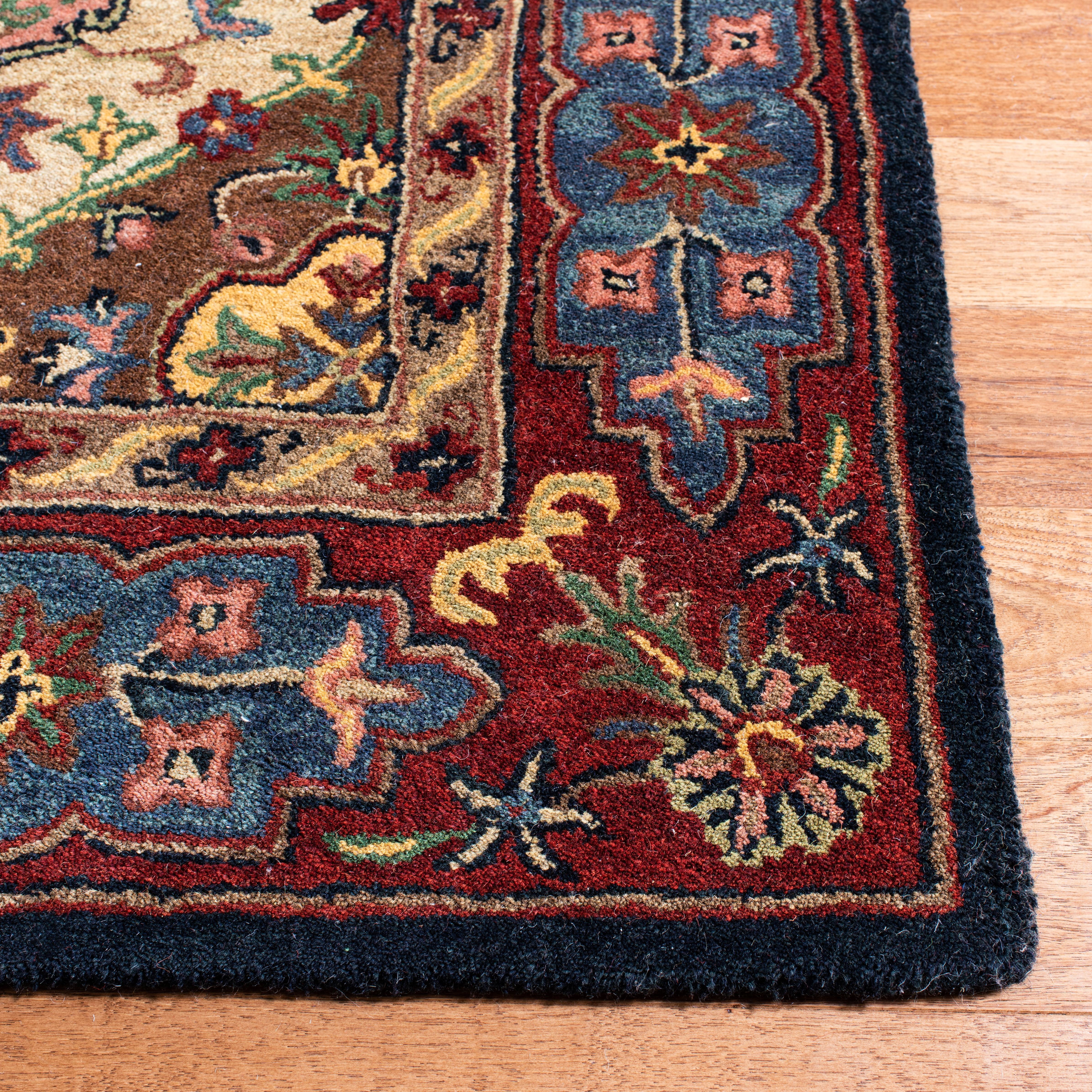 Safavieh Heritage Trudi Oriental Wool Area Rug, Red/Multi, 6' x 6' Square
