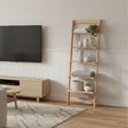 thumbnail image 6 of Lavish Home 5-Tier Ladder Bookshelf for All Ages, Narrow Oak Finish, 6 of 7