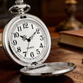 thumbnail image 5 of DESIGNICE Pocket Watches for Men,Simple Smooth Surface Pocket Watch,Classic Flip Phone Mens Pocket Watch,Christmas Graduation Birthday Fathers Day Gift,Silver, 5 of 7