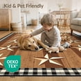 thumbnail image 4 of ODIKA Plaid Vintage Farmhouse Look Retro Panel Border Motif Plank Door Flowing Dynamic Pet Friendly & Kids Safe Play for Playroom, Bedroom, Reading Nook, 4 of 7