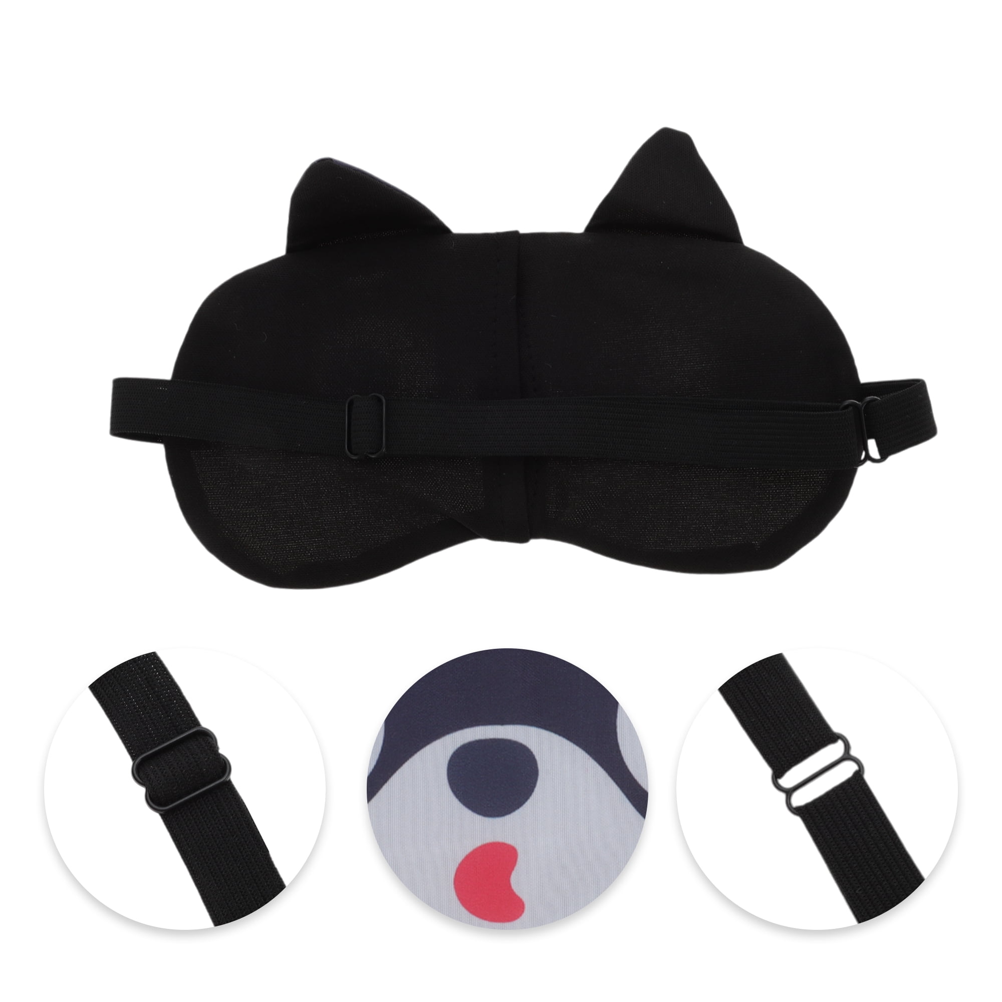Unique Bargains Portable Husky Sleep Mask with Adjustable Strap Black