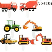 3 Packets Of Engineering Truck Mini Pocket Size Construction Models Play Vehicles Toy for Kids Party Favors Cake Decorations Topper Birthday Gift