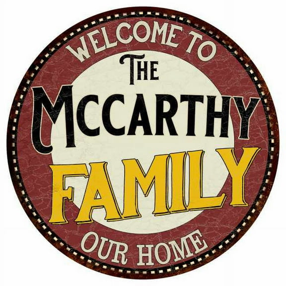 The Mccarthy Family 12" Round Metal Sign Kitchen Game Room Décor 200120038349