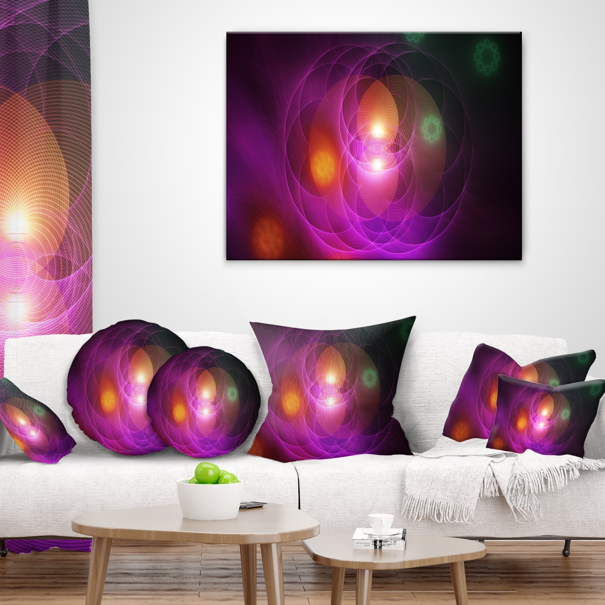 Designart Merge Colored Spheres. - Contemporary Throw Pillow - 12x20