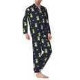 thumbnail image 2 of Lsque Dinosaur Astronaut Pattern Long Sleeve Pajama Set for Men - Soft 2-Piece Sleepwear and Loungewear Set with Pockets, Comfy Nightwear-Large, 2 of 7