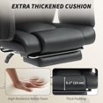thumbnail image 4 of Black PU Leather Executive Office Chair - 155° Recline, Footrest & Lumbar Support | Home & Office Workspaces, 4 of 7
