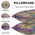 thumbnail image 4 of Purple Dragonfly Outdoor Pillow Covers 24x24 Inch Throw Pillow Covers Set of 2 Waterproof Decorative Pillow Cases Colorful Flowers Watercolor Chic Floral Plant Cushion Covers for Patio Furniture, 4 of 8