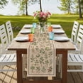 thumbnail image 4 of Table Runners 108 Inches Long Dress Scarves, Vintage Botanical Farmhouse Coffee/Dining/Kitchen Table Runner for Living Room, Country Herbs Leaves Plants Flowers Brown 13x108 Inch, 4 of 9