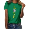 thumbnail image 1 of Penkiiy T-Shirt Musulman Ramadan pour Femmes T-Shirts Graphiques Mignons pour Femmes Col Rond Manches Courtes Imprimé Lune T-Shirt Décontracté L Vert Menthe, 1 of 6