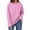 A75-Pink, variant on Sokhug Womens Round Neck Sweatshirt Long Sleeve Loose Pullover Tops Casual Comfort with Side Pocket Solid Color Fashion Sweatshirt Tops
