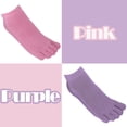 thumbnail image 2 of 2 Pairs Yoga Socks for Women with Grips, Pilates Socks, Barre Socks ,Women's Non-Slip Grip Toe Socks (Pink / Purple), 2 of 4
