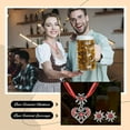 thumbnail image 4 of Fashionable Heart Pendant Necklace Edelweiss Earrings Set for Women Ribbon Cord Choker Oktoberfest Party Banquets Jewelry, 4 of 9