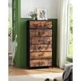 thumbnail image 6 of Vertical Dresser Storage Tower - Sturdy Steel Frame, Wood Top, Easy Pull Fabric Bins, Handles - Organizer Unit for Bedroom, Hallway, Entryway, Closets - 7 Drawers (Rustic Brown), 6 of 16