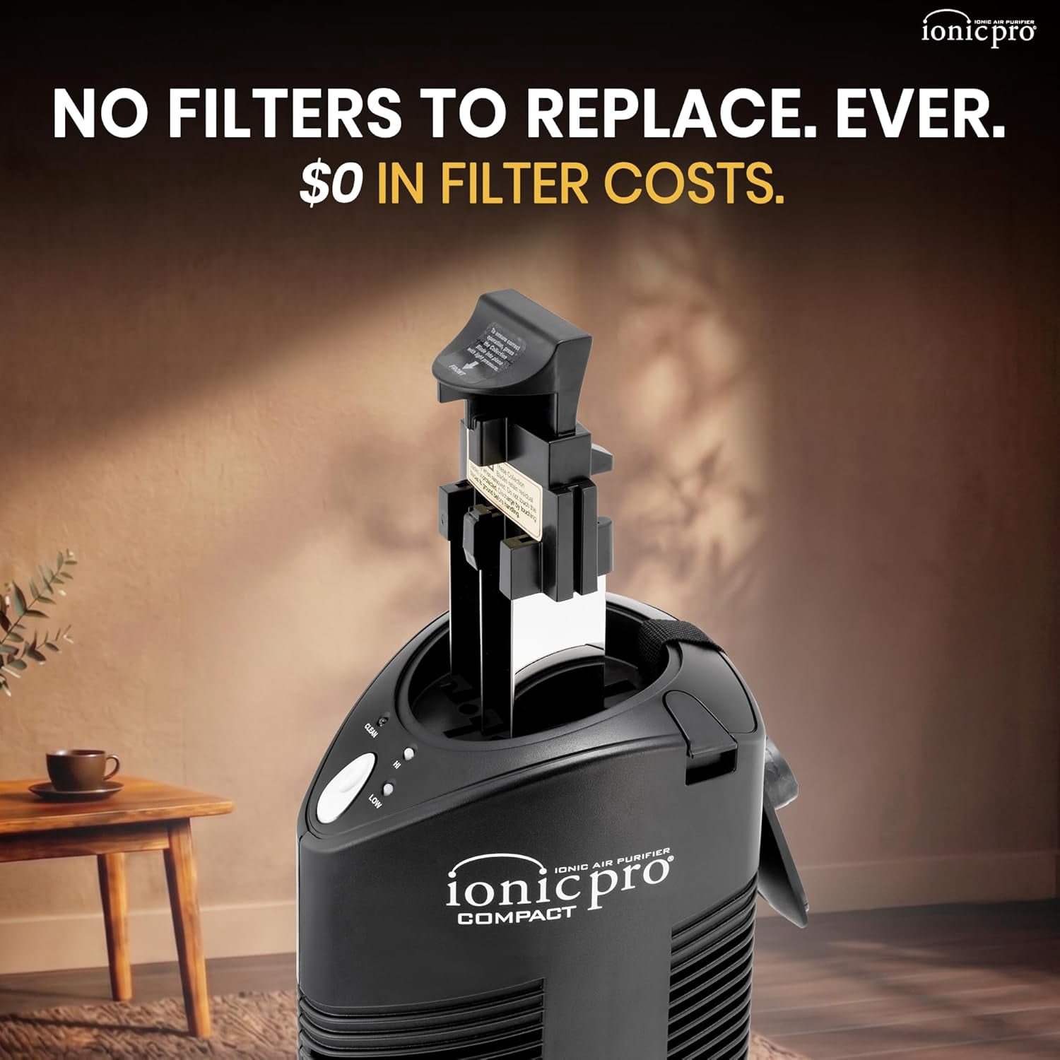 Ionic Pro Compact Ionic Air Purifier, 250 sq ft Room Capacity, Two Speeds