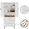 thumbnail image 2 of Syemin 71" Tall Storage Cabinet, Pantry Cabinet with 3 Drawers 2 Doors, Cupboard with Adjustable Shelves & Fluted Panel Design, White Storage Cabinet Pantry Organizers for Living Room, 2 of 5