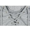 thumbnail image 6 of CaComMARK PI Women's Fall Clothing Clearance Women's V Neck Strap Long Sleeve T-Shirt Blouse Tops Sweatshirt Gray, 6 of 8
