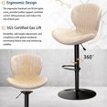 thumbnail image 4 of Waleaf Modern Adjustable Swivel Bar Stools Set of 2, Faux Leather Counter Height Bar Chairs with Back and Footrest for Kitchen Island, 4 of 7