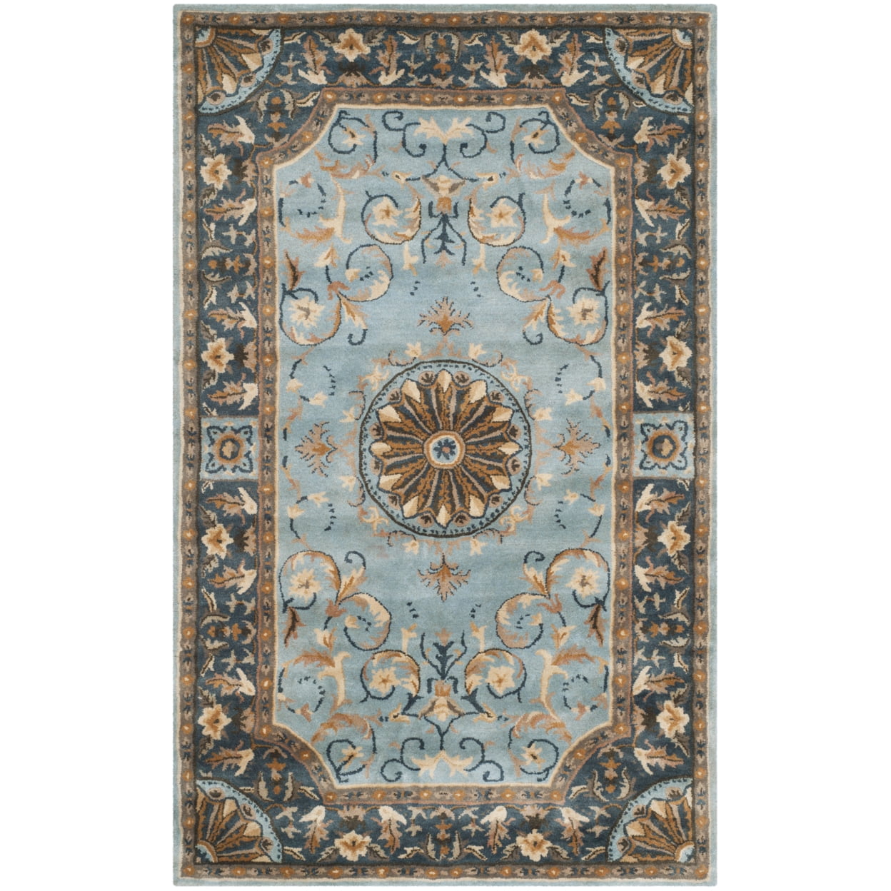 SAFAVIEH Empire Collection EM459C Handmade Blue Rug