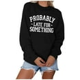 thumbnail image 2 of Vedolay Long Sleeve Shirts Women Long Sleeve Oversized Hoodie Crew Neck Casual Loose Fall Sweatshirt Clothes,Black XL, 2 of 4