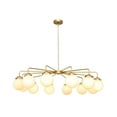 thumbnail image 5 of 3 Light Curved Mini Shades Pendant Mid Century Modern Raw Brass Sputnik chandelier light Fixture, 5 of 6