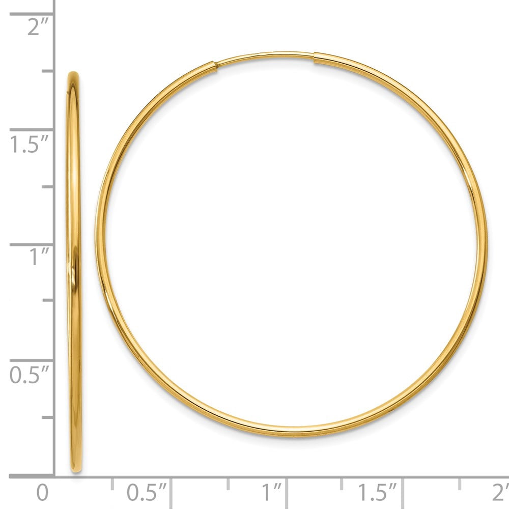 Primal Gold 14 Karat Yellow Gold 1.25mm Endless Hoop Earrings