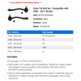 thumbnail image 2 of Outer Tie Rod Set - Compatible with 2006 - 2011 Kia Rio 2007 2008 2009 2010, 2 of 2