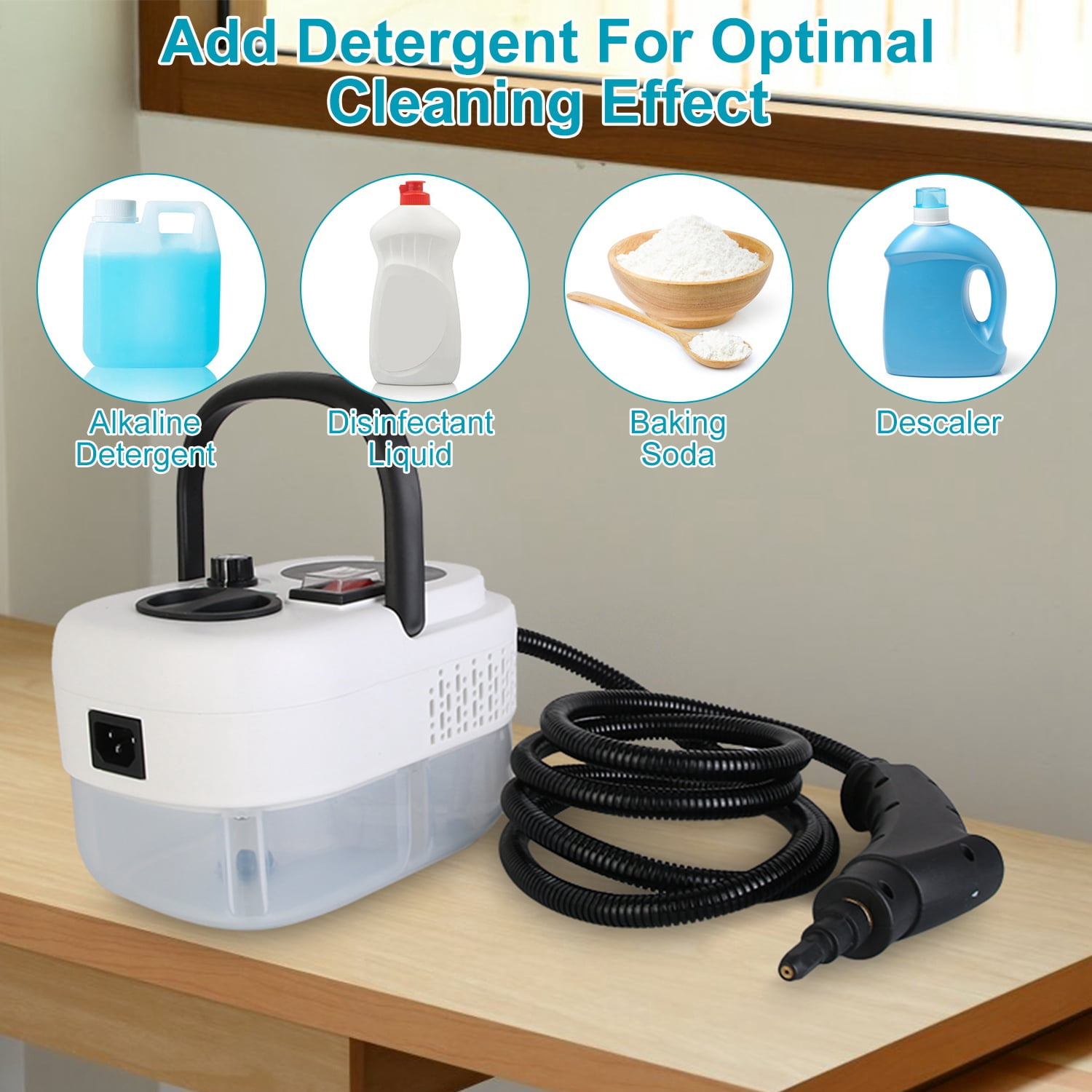 High Pressure Steam Cleaner 3Bar 212℉, 6 Adjustable Steam Levels with Multi-Accessories, 1200ml Tank Portable Steam Cleaning Machine for Kitchen Floor Window